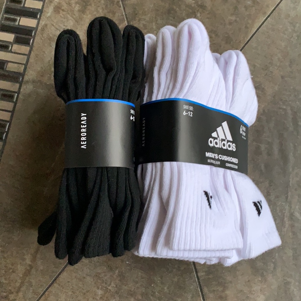 2packs-6pairssocks set Adidas Men’s Cushioned Crew - Picture 3 of 10